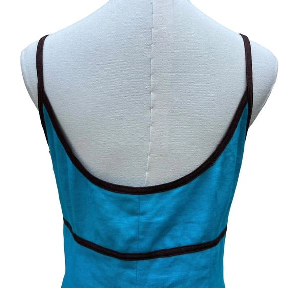 Donna Morgan NWT Blue Linen Beaded Midi Dress Size 12 - Picture 10 of 15